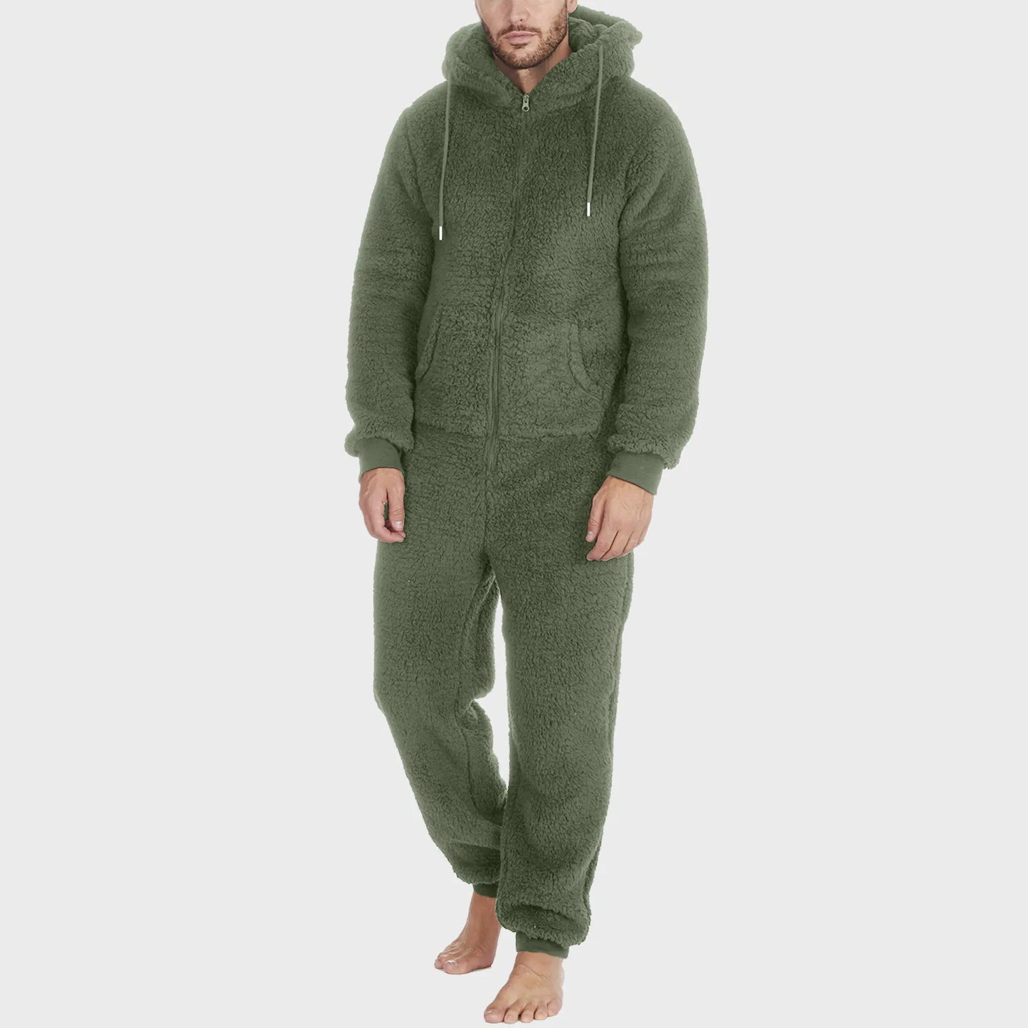 Zipper Warm Plush Jumpsuit Onesie Adult Sleepwear