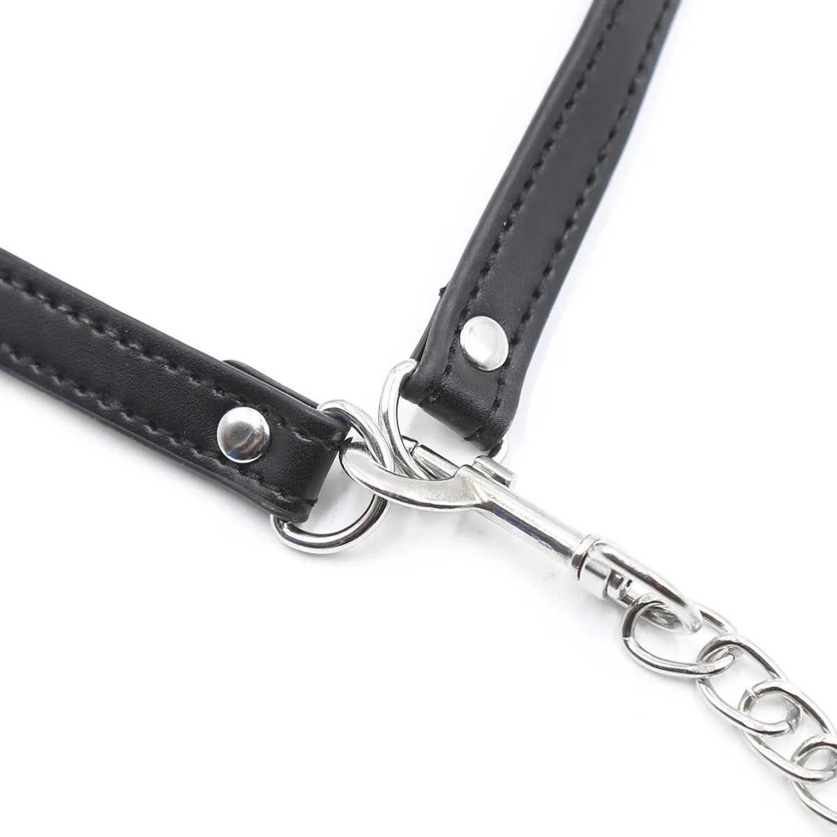 Silicone Bondage Dog Bone Ball Gag, Leash Chain Attached, Puppy Play Toy