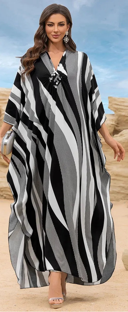 Women's Cotton Beach Dress Loose Long Robe Bikini Cover up