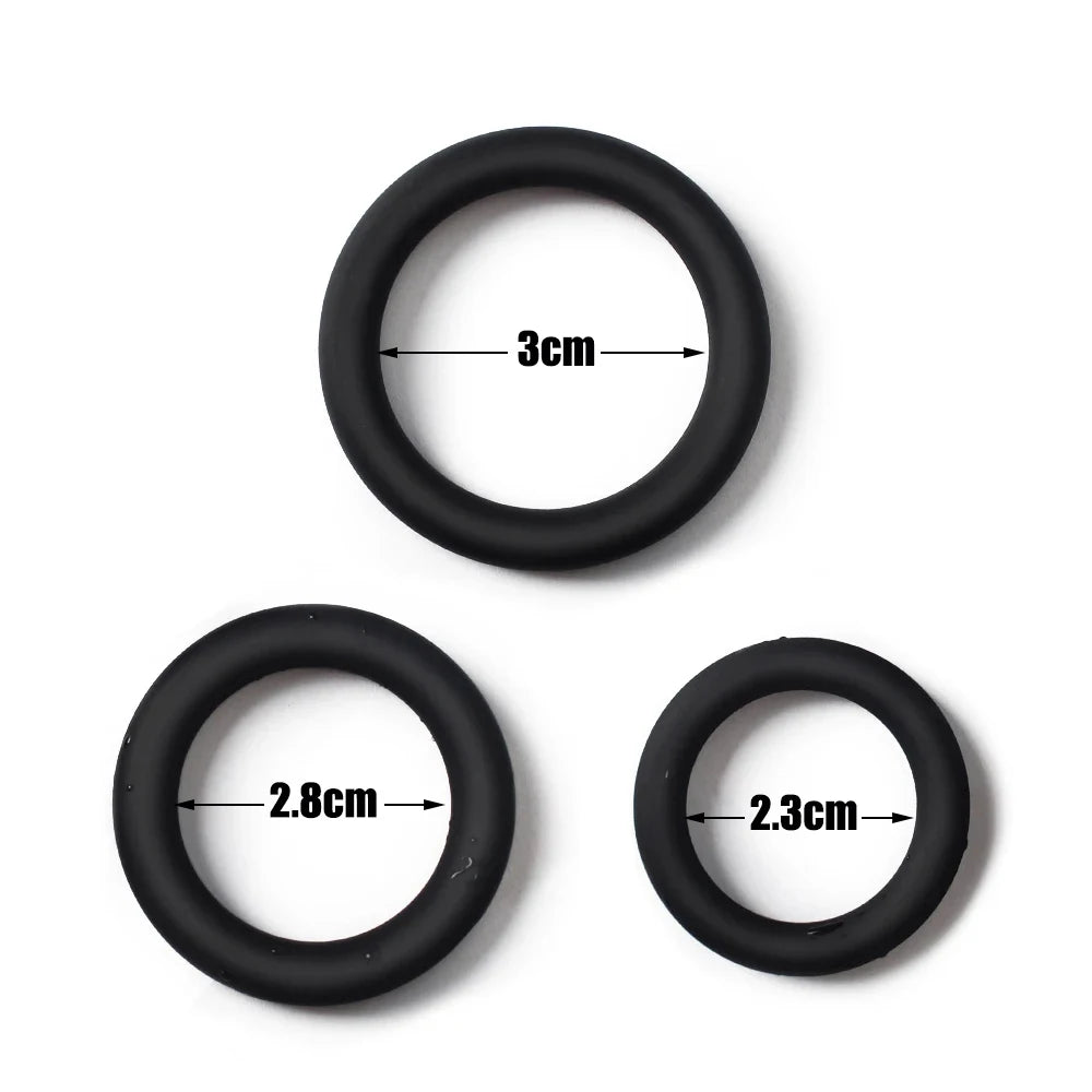 Cock Rings 3PCS Flash In The Night Lock, Durable Silicone Ring for Men