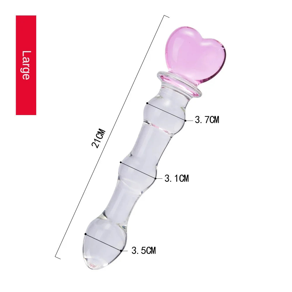 Crystal Glass Dildo Products Stimulation Beads Massage for Couples
