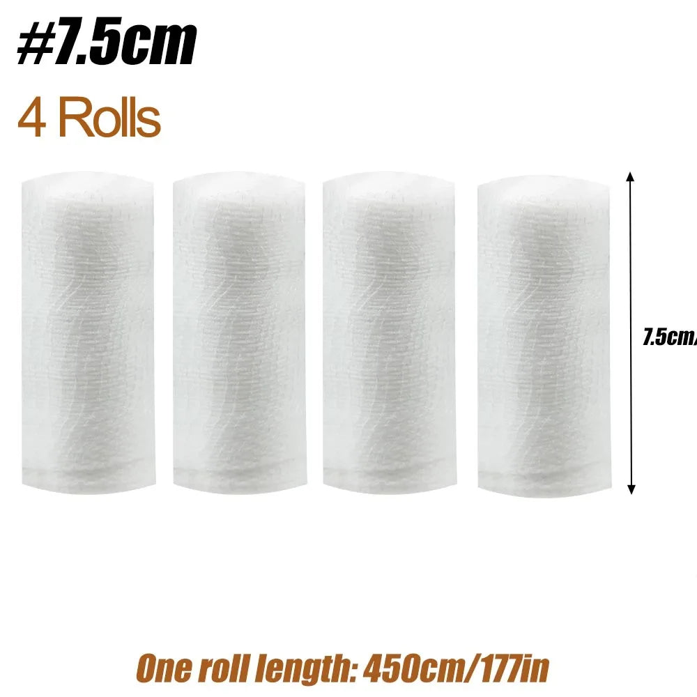 Breathable Gauze Bandage Rolls–4 Rolls- Premium First Aid Supplies