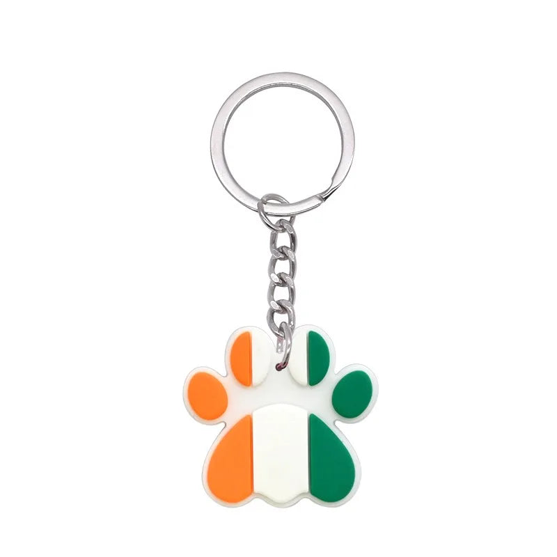1-21Pcs Lovely Dog Paw PVC Keychain Backpack Charm Pendant