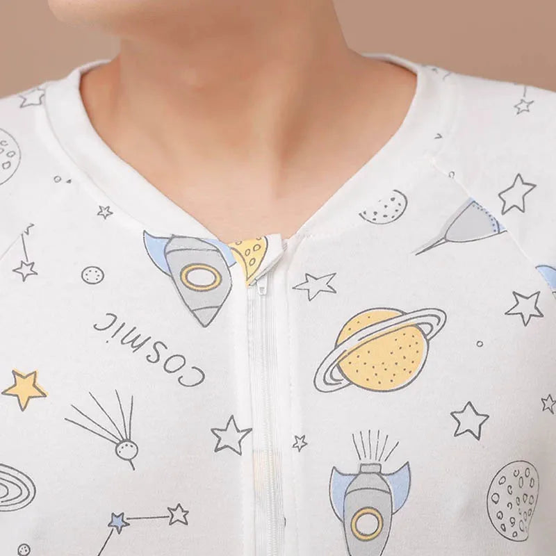 Unisex Jumpsuit ABDL Cute Cartoon Pure Cotton Playsuits Zipper Loose Romper