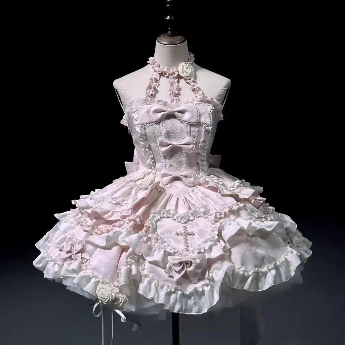 Kawaii Lolita Dress Sweet Bow Design Off Shoulder