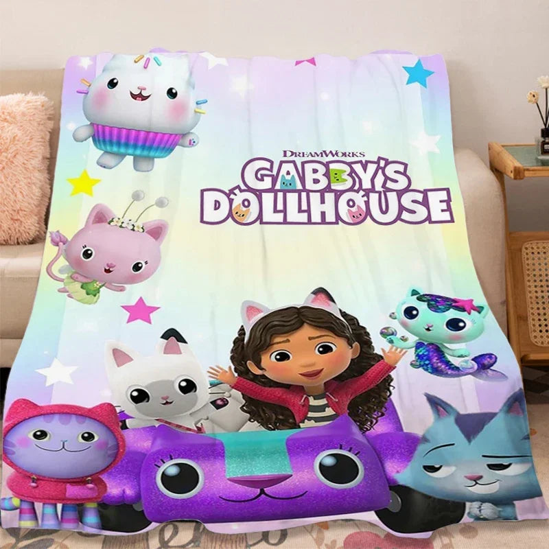G-Gabbys D-Dollhouse Flannel Blanket Sofa Winter Lovely Warm Bed Fleece Custom Fluffy Soft Blankets Microfiber Bedding Kids Gift
