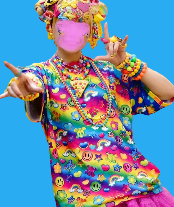 Rainbow Colorful Candy Series Limited Edition T-shirt All-over Print Oversized Top Adults Unisex
