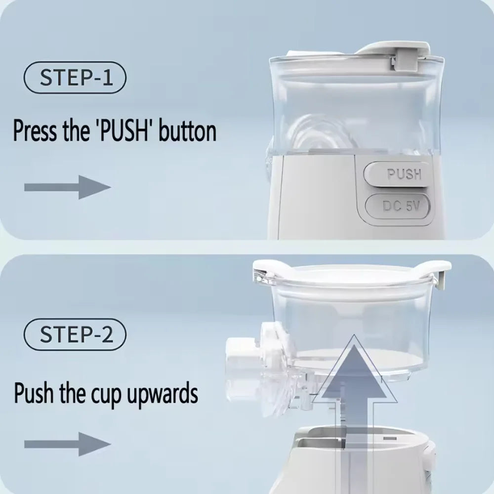 Medical Silent Ultrasonic Nebulizer Automizer Handheld Respirator Portable Asthma Humidifier for Kids Children Adult Health Care