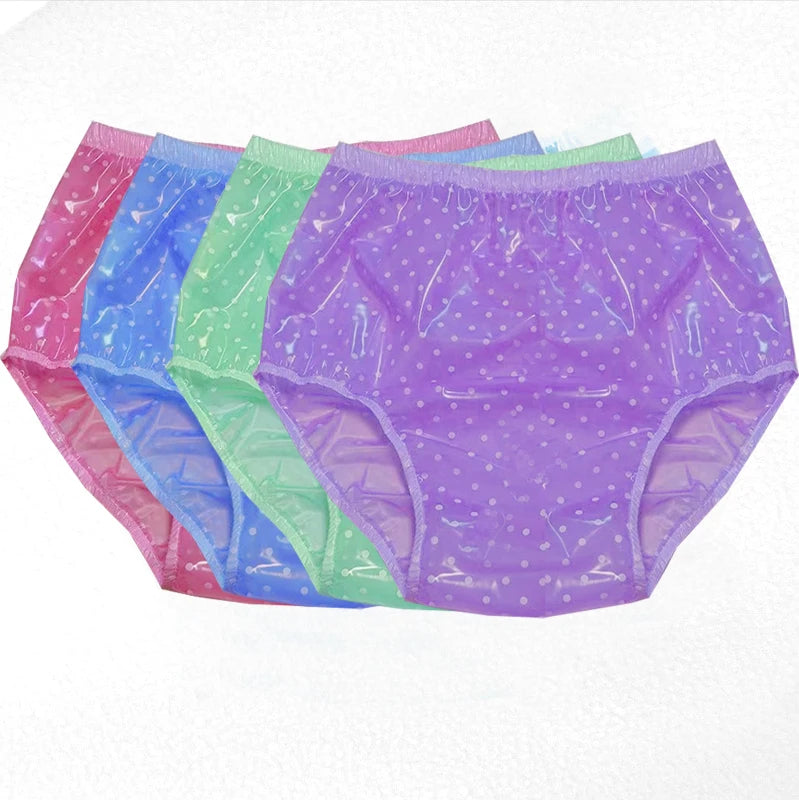 Polka Dot Transparent PVC Underpants ABDL Panties Unisex