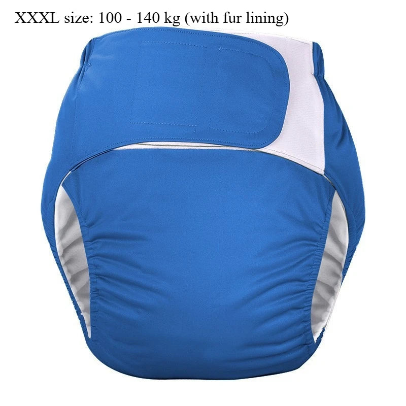 Washable Adult Cloth Diapers - Reusable with Hook Loop, Waterproof & Anti-Leak