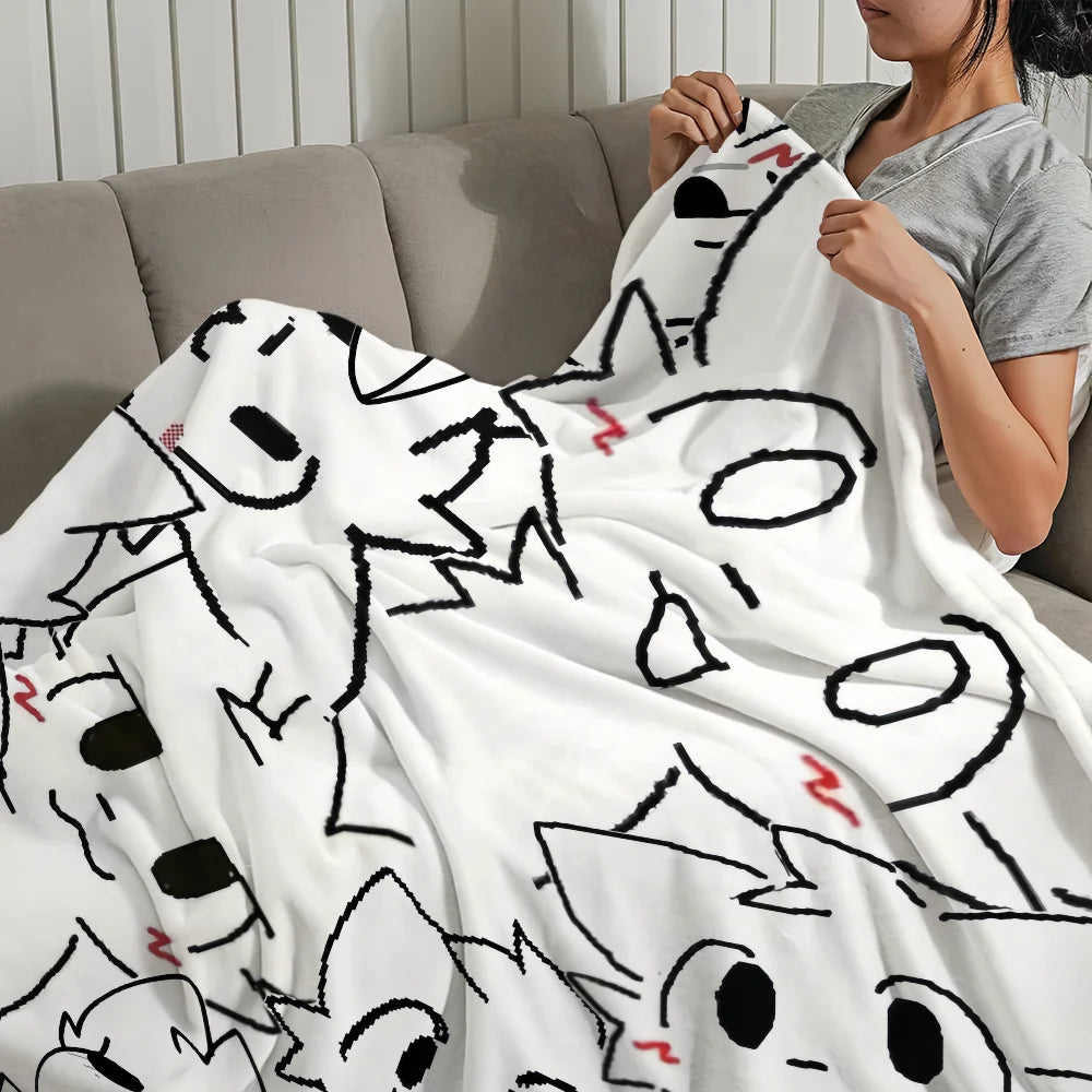 Cute Boykisser Silly Cat Soft Comfortable Plush Blanket