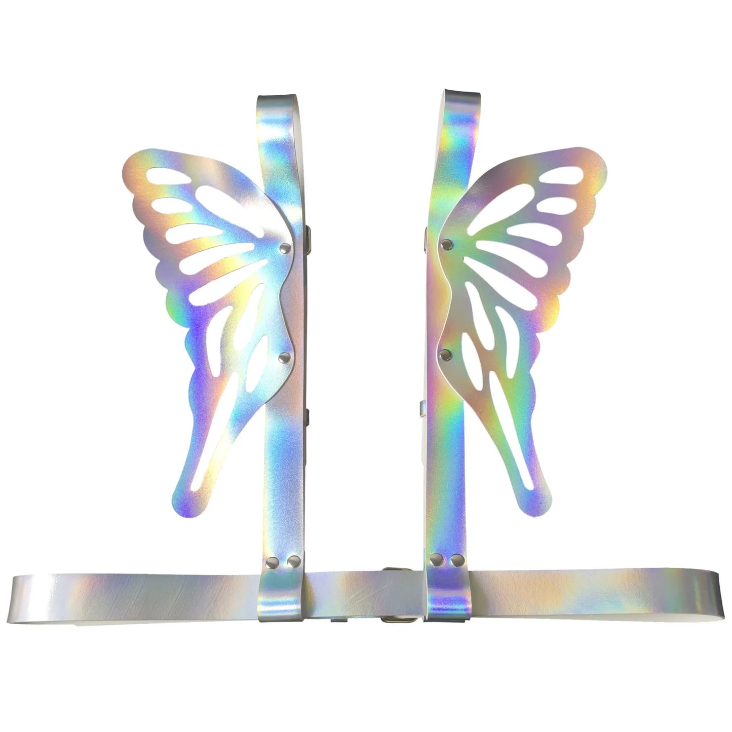 New PU leather Angel Butterfly Wings strap laser colorful reflective body belt shoulder strap