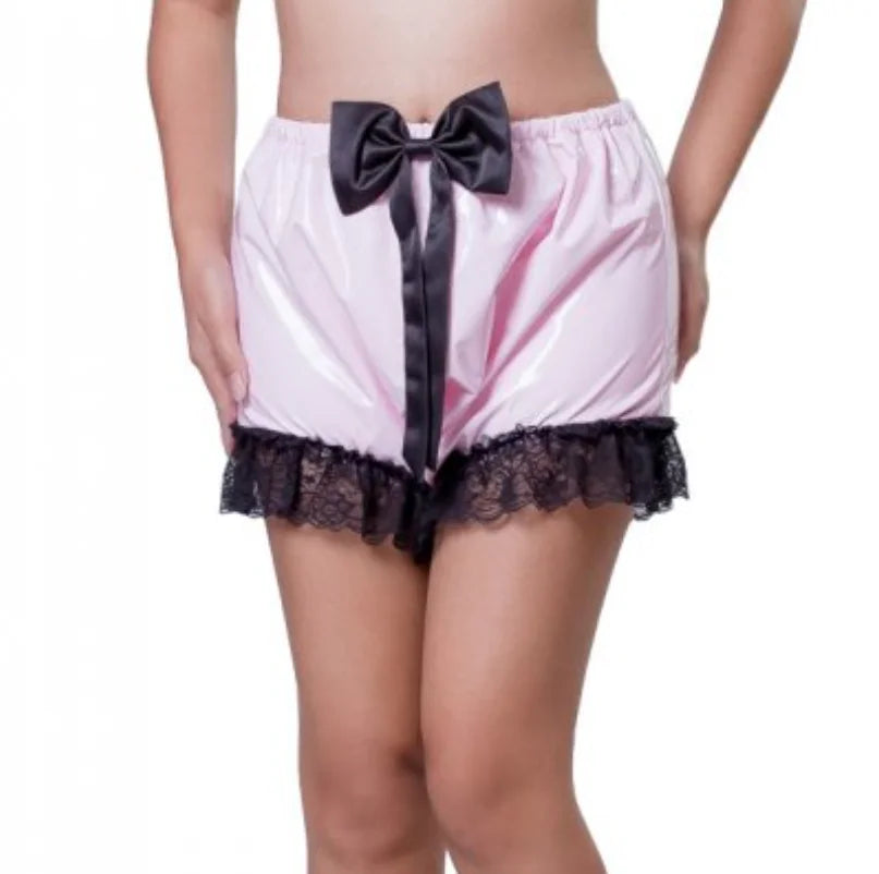 Unisex Adult Baby Underwear Bowknot Pink Pvc Elastic Belt