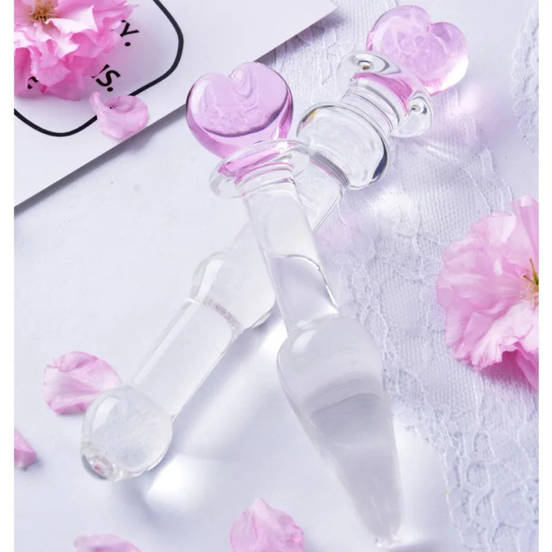 Crystal Glass Dildo Products Stimulation Beads Massage for Couples