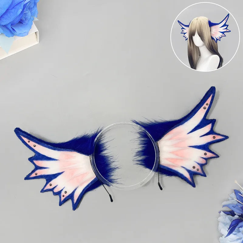 Sea Monster/Mermaid/Elf/Beast Ear Hair Hoop Girl Fish Fin Gothic Hair Ornament Manga Exhibition Deep Sky Mermaid COS Headpiece