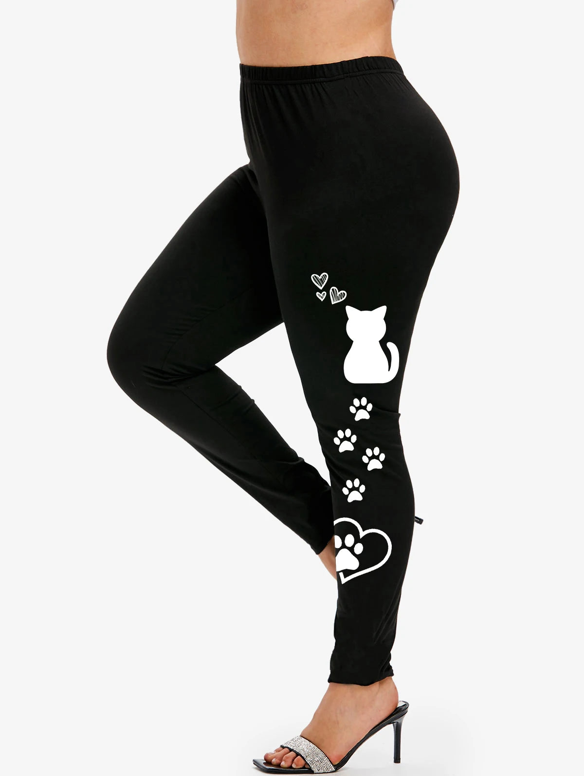 Cute Cartoon Cat Footprints Leggings