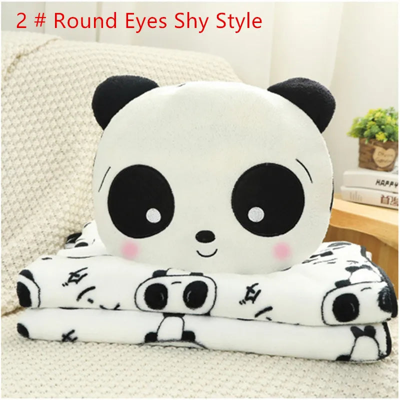 Panda Dundun Sleeping Two-in-one Table Cushion Pillow and Quilt Dual-use