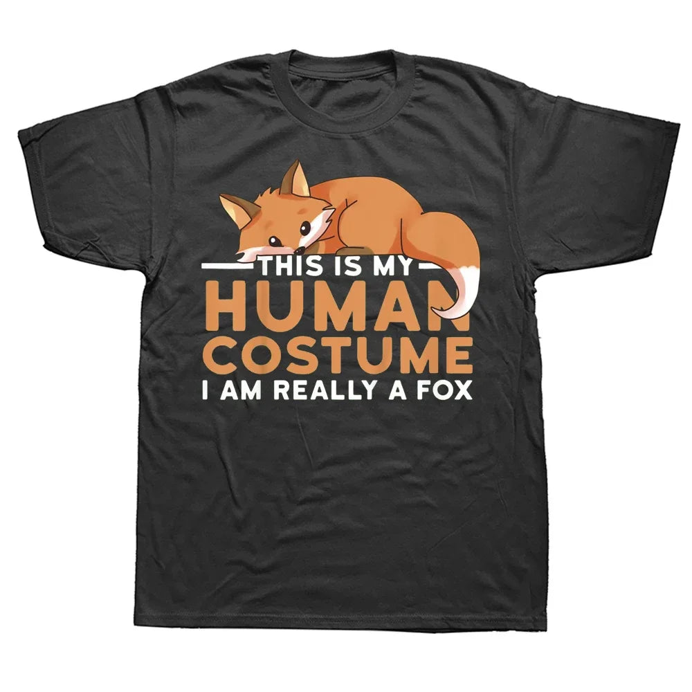 This Is My Human Costume I'm Really A Fox Graphic Cotton T Shirt