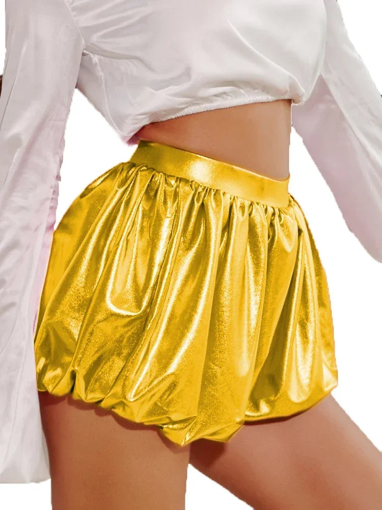 Shiny Metallic Shorts ABDL Play/ Club Party Dancing Fashion Short