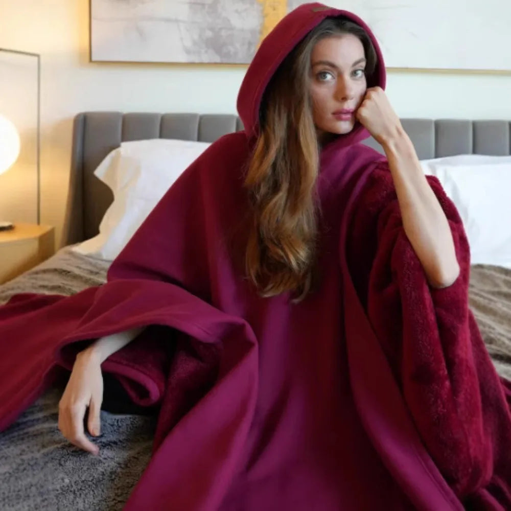 Indio Cloak Hoodie Blanket Solid Color With Hat