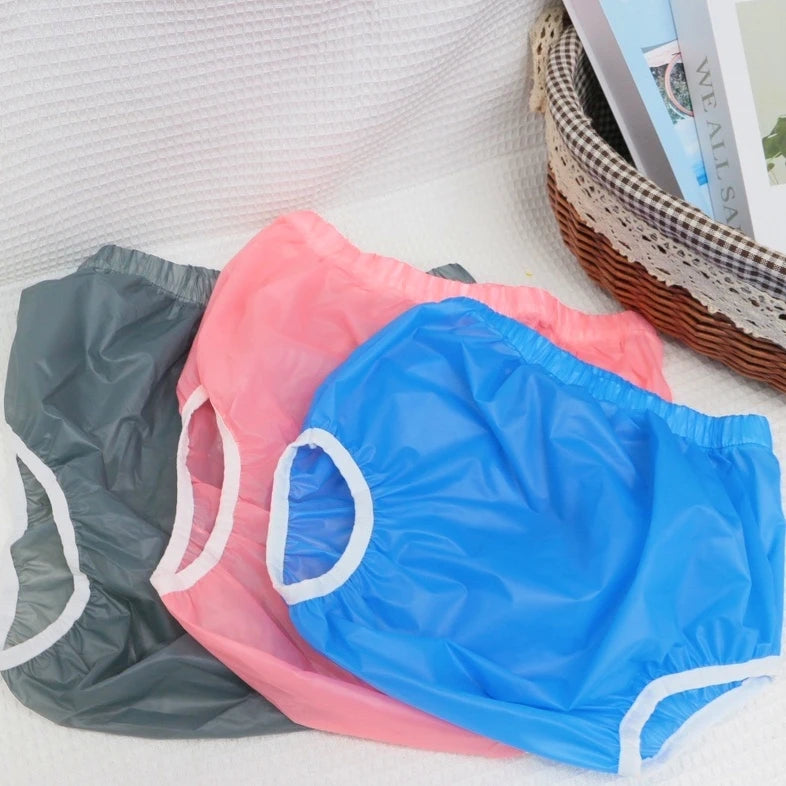 Water Resistant Reusable Diaper Cover Adult Incontinence Plastic Pants Leakproof Underpant Special Need Underwear Briefs