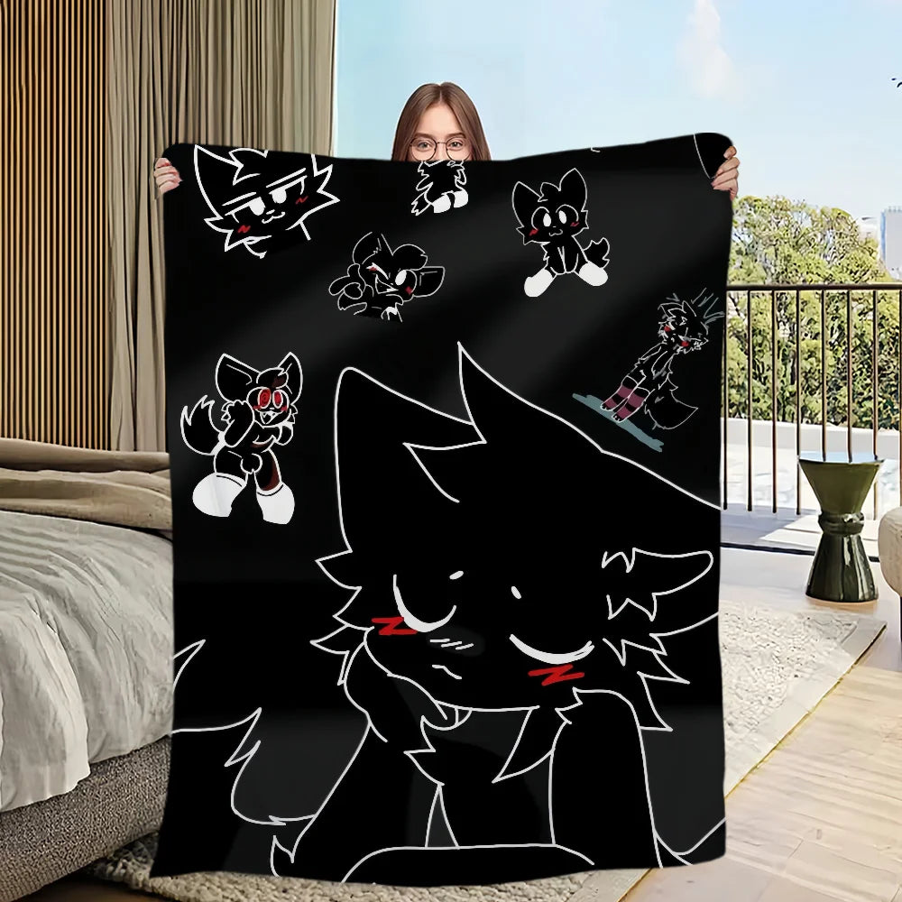 Cute Boykisser Silly Cat Soft Comfortable Plush Blanket