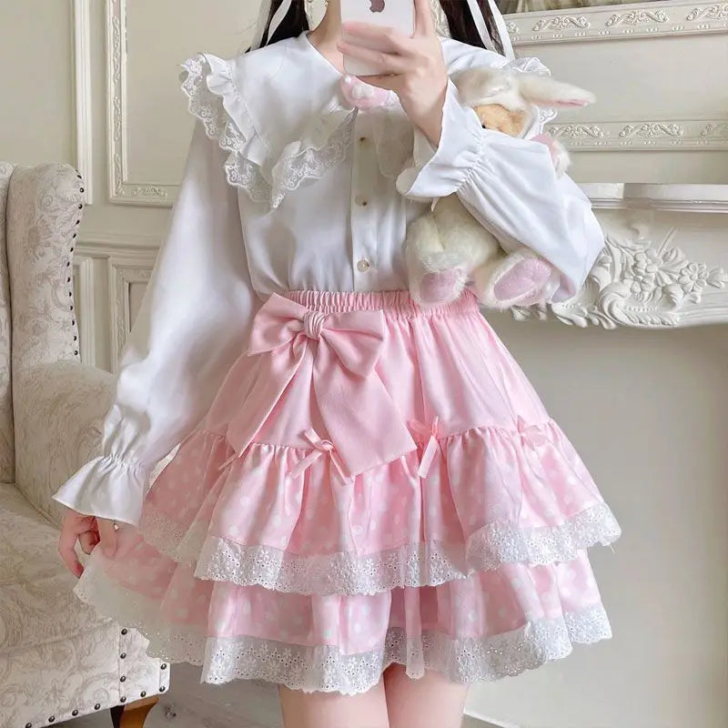 Vintage Mini Skirt Kawaii Polka Dot Skirt