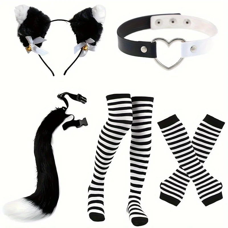 Role playing costume set with assorted striped sets