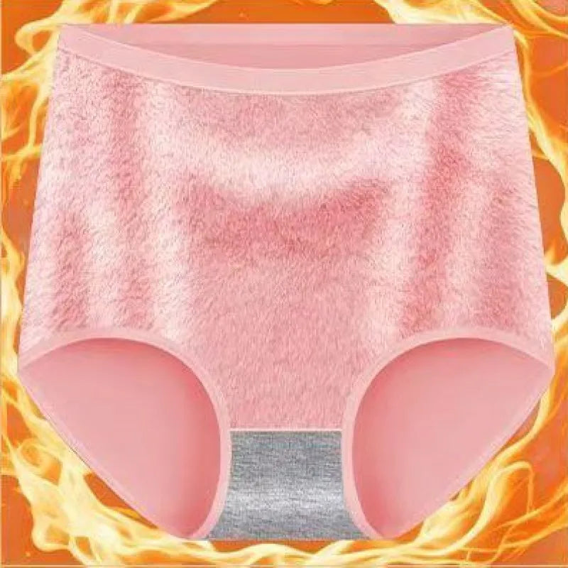 Women's Fluffy Sexy Thickened Thermal Panties Winter Warm Keep High Rise Intimates Underwear Girl Long Briefs Fashion Clubwear