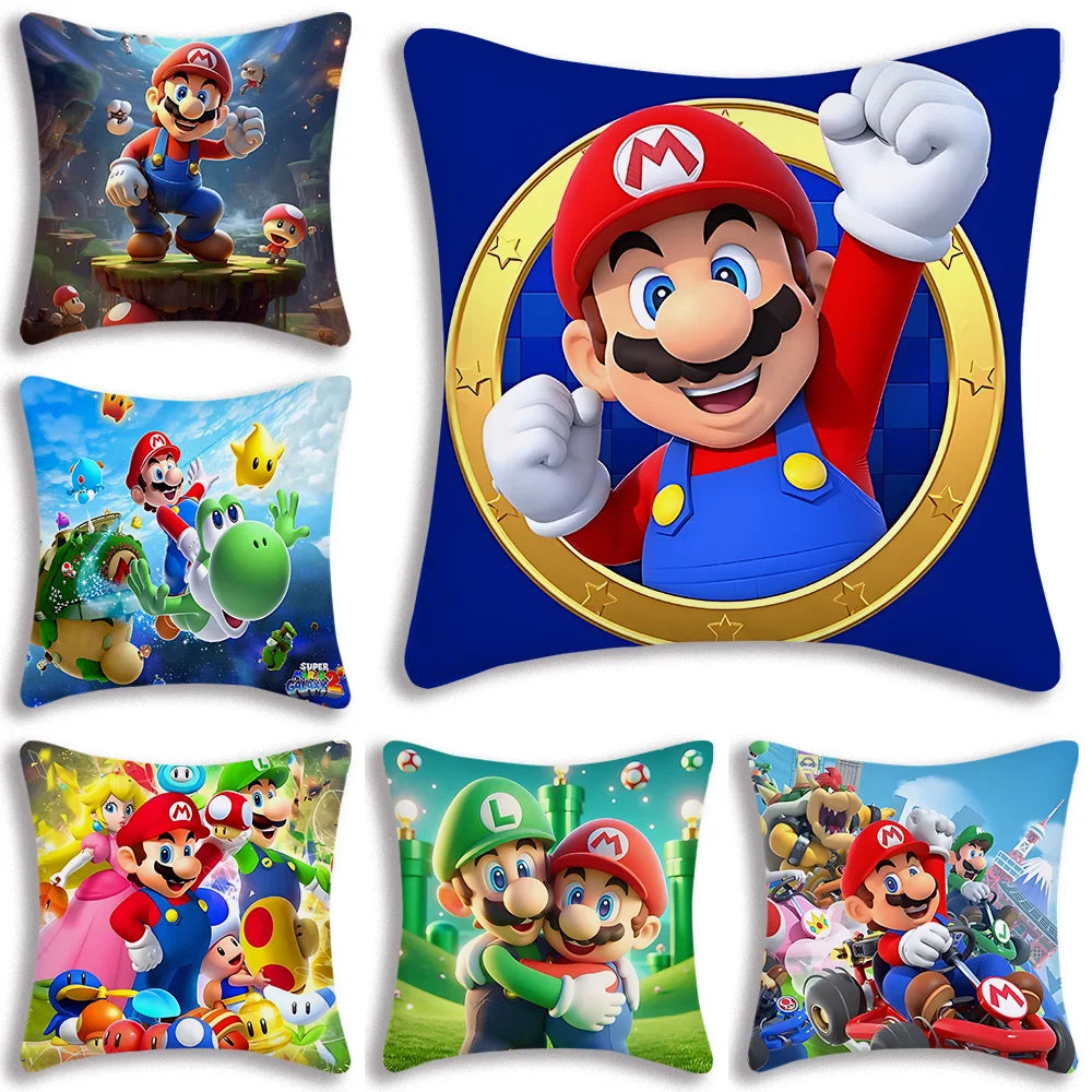 Mario's Plush Cute Cushion Cover, Decorative Home Double-sided Printing