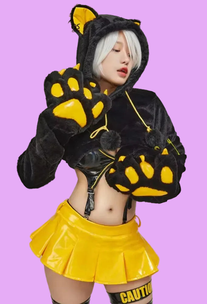 Fierce Fantasy Gothic Dark Yellow Maid Lingerie Set