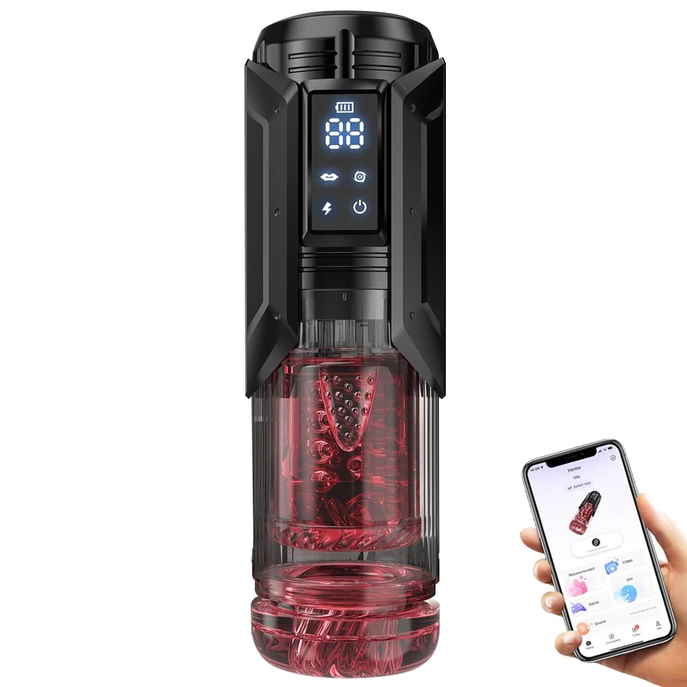 Male Masturbator with 7 Sucking Thrusting Rotating & 7 Licking Modes, Adult Toys
