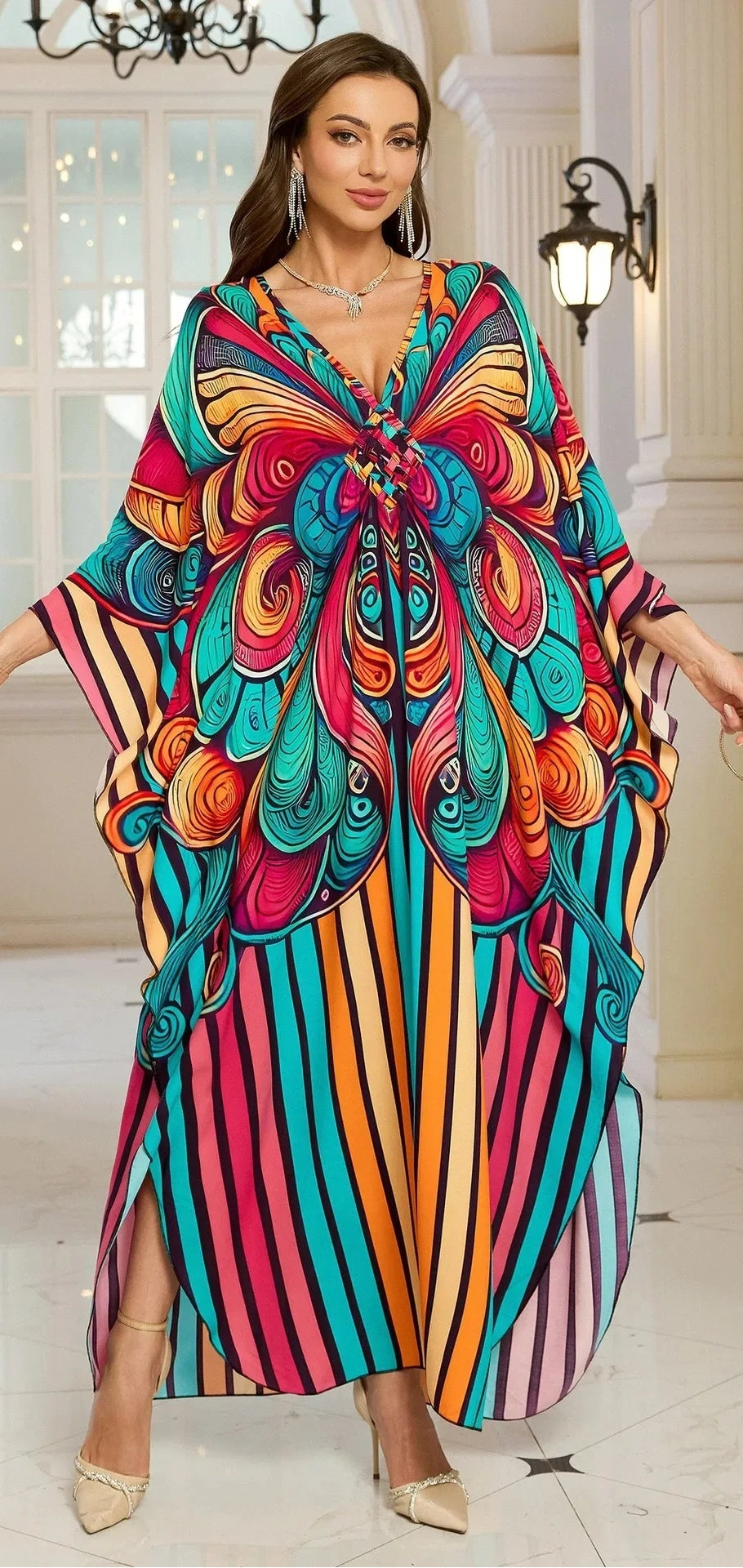 Women's Cotton Beach Dress Loose Long Robe Bikini Cover up