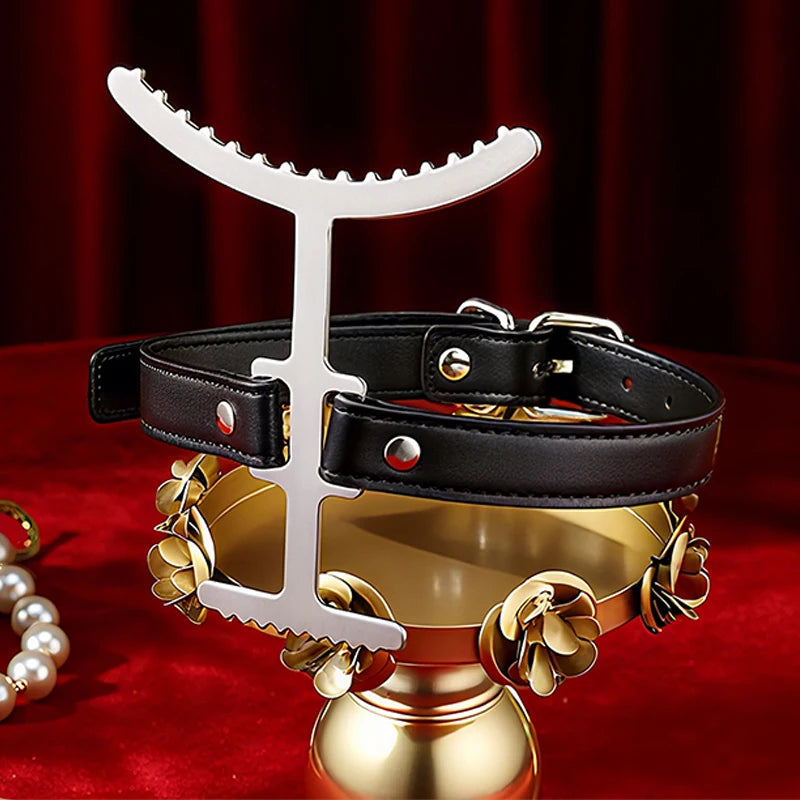 Metal Neck Bound Collar, Neck restriction toys, BDSM Bondage Gear