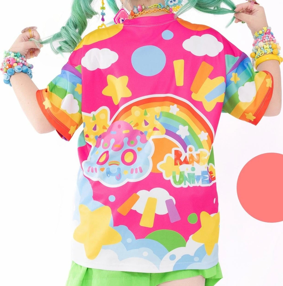 Newest Summer Neon Candy Style T-Shirt Trendy Short-Sleeve for Adults