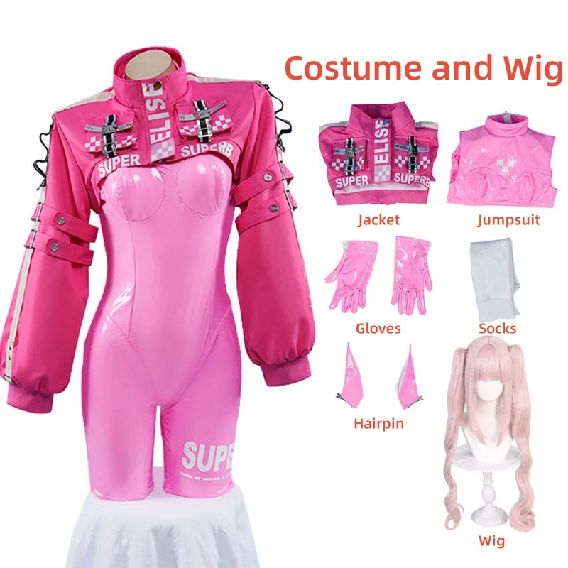 Nikki Alice Cosplay Costume Bodysuit with Ear Gloves Wig Cosplay