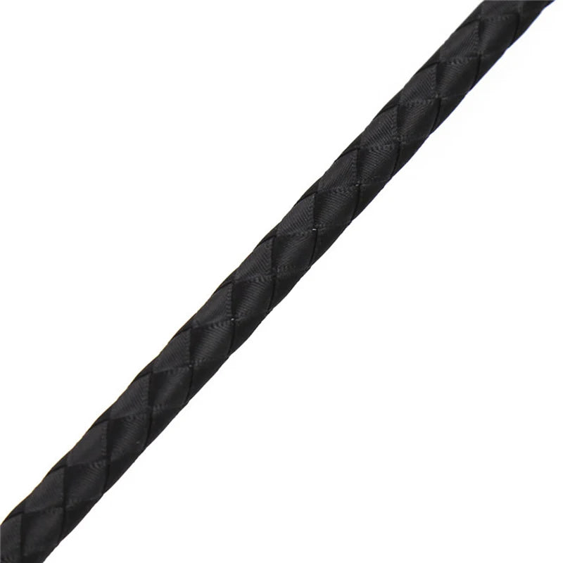 57CM Cat Shape Top Leather Long Straight Whip Riding Crop Flogger