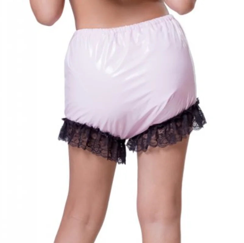 Unisex Adult Baby Underwear Bowknot Pink Pvc Elastic Belt