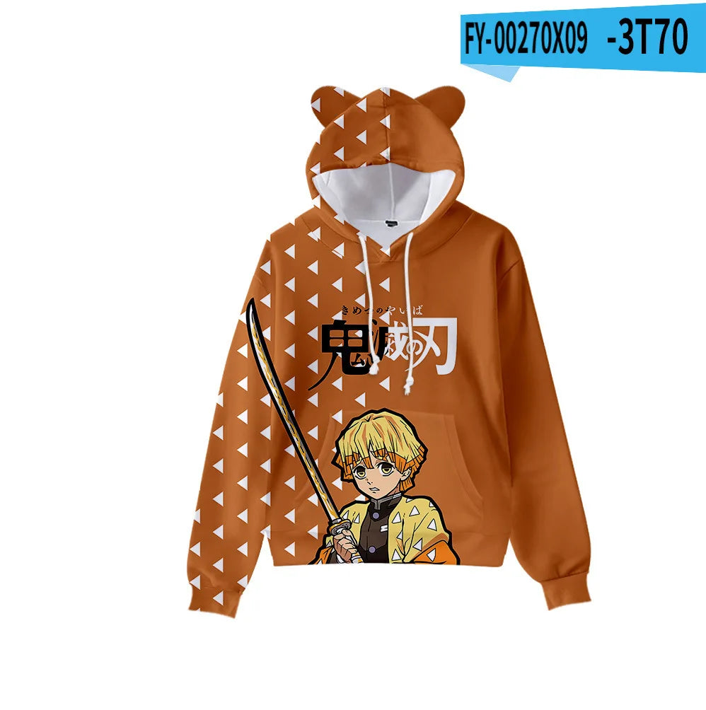 Demon Slayer Hoodie Unisex Anime Cat Ear