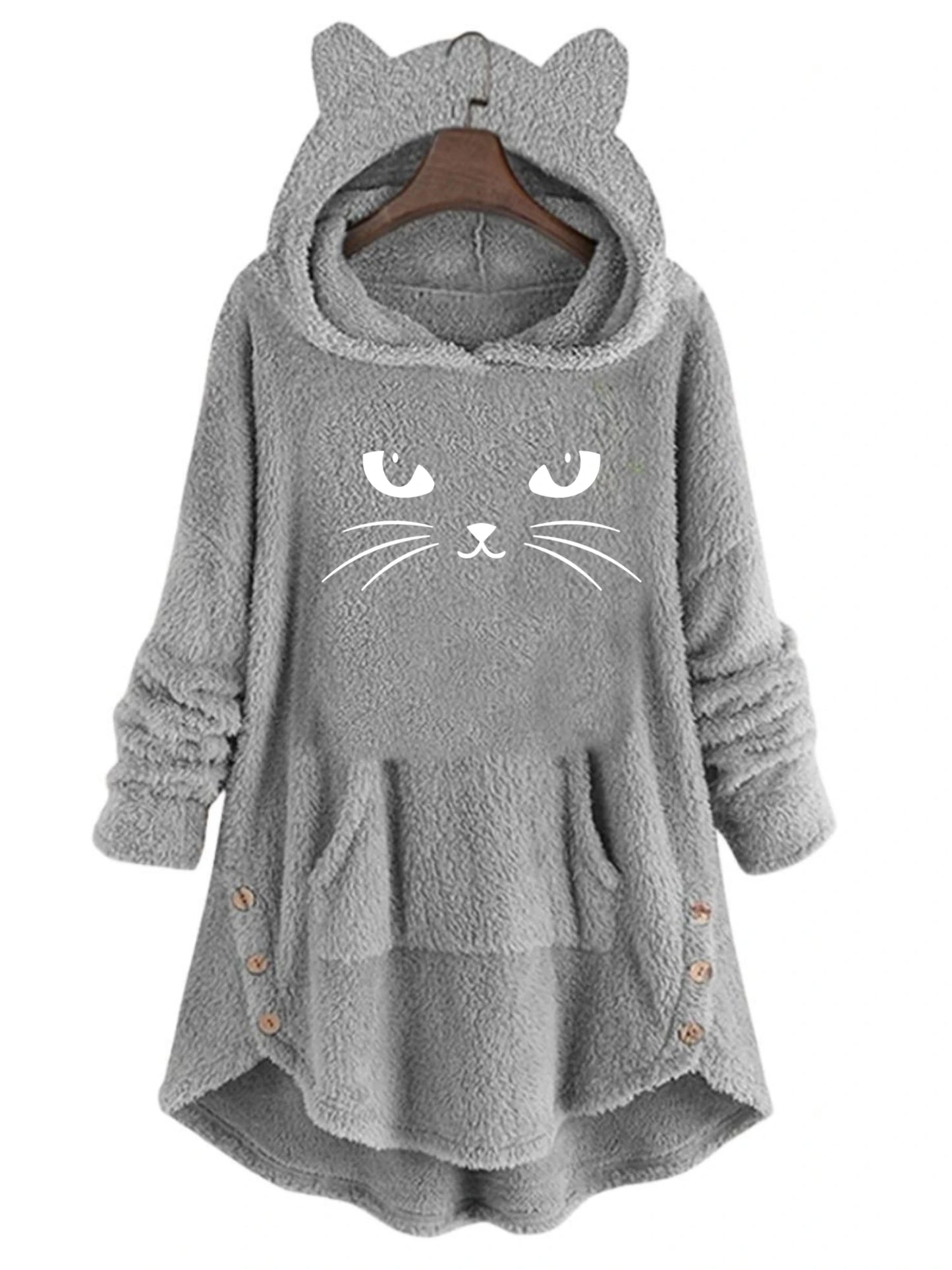 Cat Ears Long-Sleeved Hooded Sweatshirt