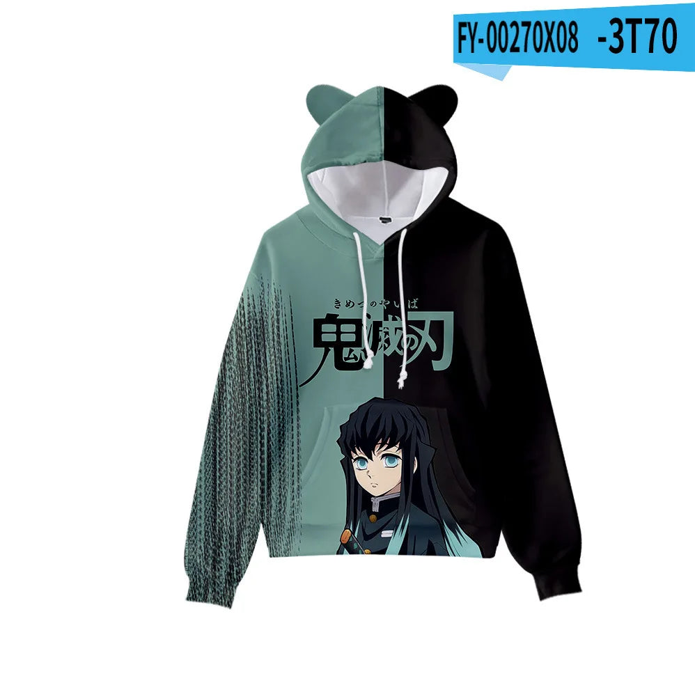 Demon Slayer Hoodie Unisex Anime Cat Ear