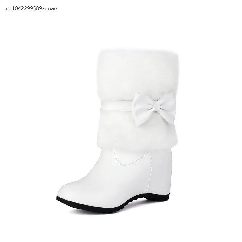Women's Pink, Black or White Cute Plush Short Ankle Boots