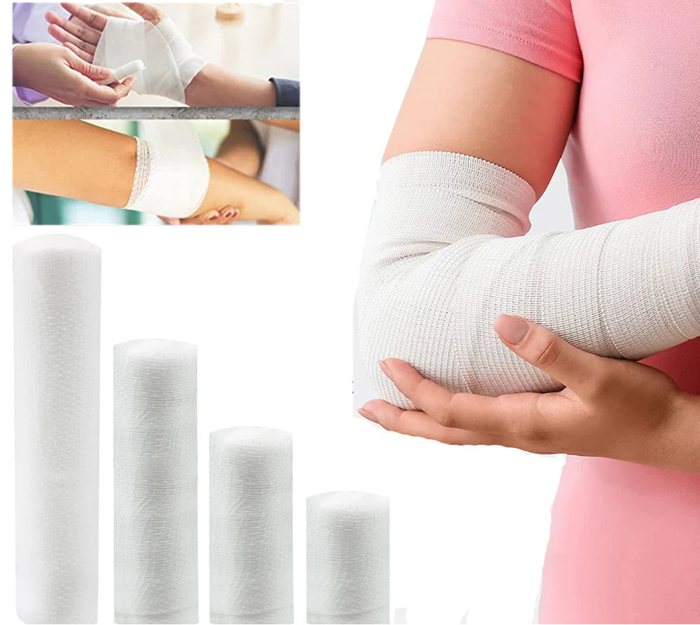 Gauze Bandage Roll with Tape - White Gauze Wrap Breathable Gauze Wrap