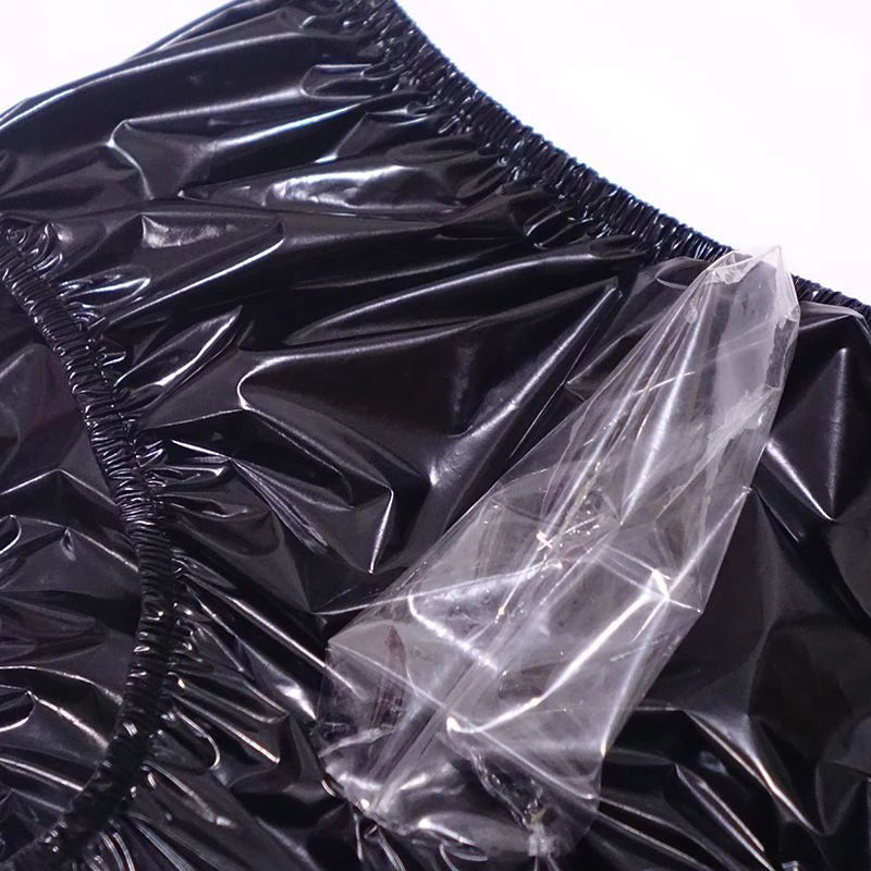 Men's Loose Fit PVC Plastic Underwear with Front Bag