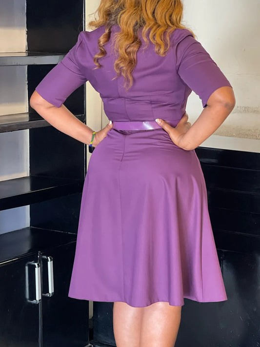 Solid Color Women's Dress