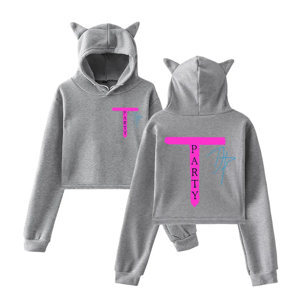 Sweatshirts for Adult- Cat Ear Crop Fashion