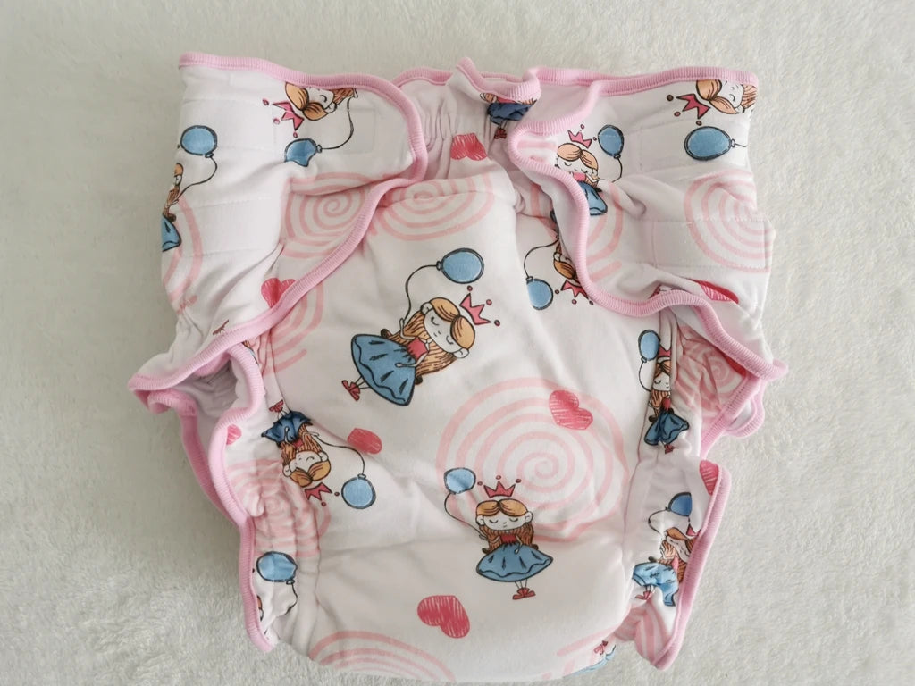 Adult Baby Cartoon Print Panties With Padding Inside