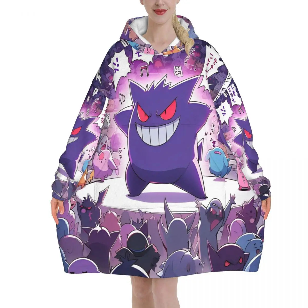 Pokemon Pikachus Blanket Hoodie Wearable Blanket Oversize with Pocket Warm Onesie