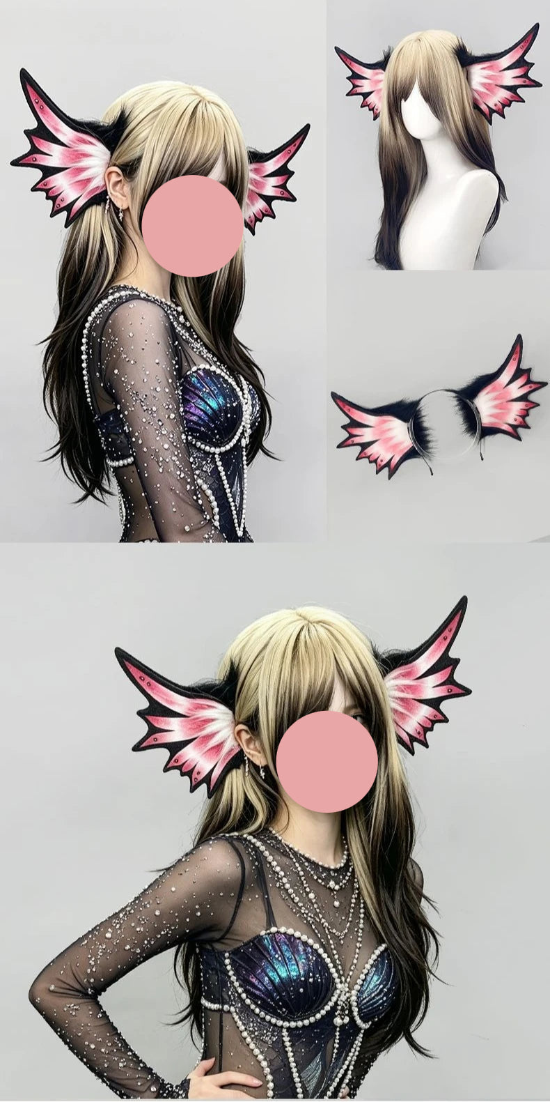 Sea Monster/Mermaid/Elf/Beast Ear Hair Hoop Girl Fish Fin Gothic Hair Ornament Manga Exhibition Deep Sky Mermaid COS Headpiece