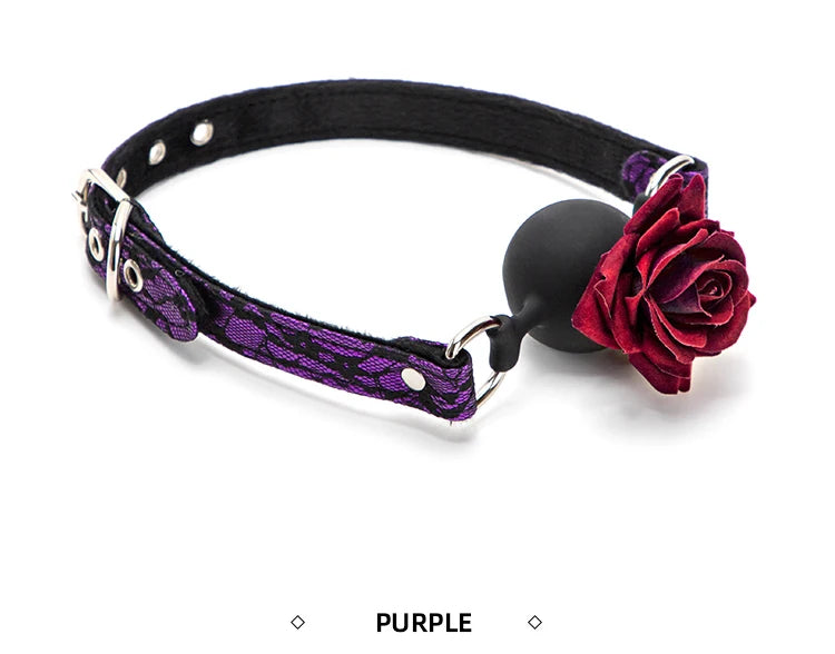Rose Mouth Gag Retro Lace Pattern BDSM Bondage